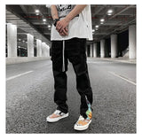 streetwear patchwork cashew flower print cargo pants y2k men hip hop casual functional slim cargo trousers male pocket side zip unique cargo style 4659
