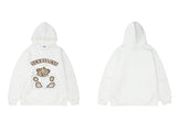Men Hip Hop Streetwear Hoodie Sweatshirt Funny Bear Japanese Kanji Pul