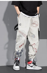 men pants spring and autumn cargo pants man fashion hip hop casual pants loose korean drawstring men joggers sweatpants unique joggers style 2472