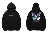2023 Men Hip Hop Sweatshirt Hoodie Color Butterfly Streetwear Harajuku Pullover Hoodie Cotton Fleece Winter Autumn Black Hoodie
