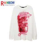 Cyberpunk Graphic Tee – Rainbowtouches 2021 Menswear Trend Long Sleeve Fall Shoulder – Modern Streetwear for Everyone