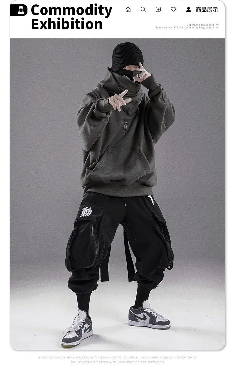 Autumn Winter High Collar Hoodie Loose Comfortable Mens Clothes Haraju