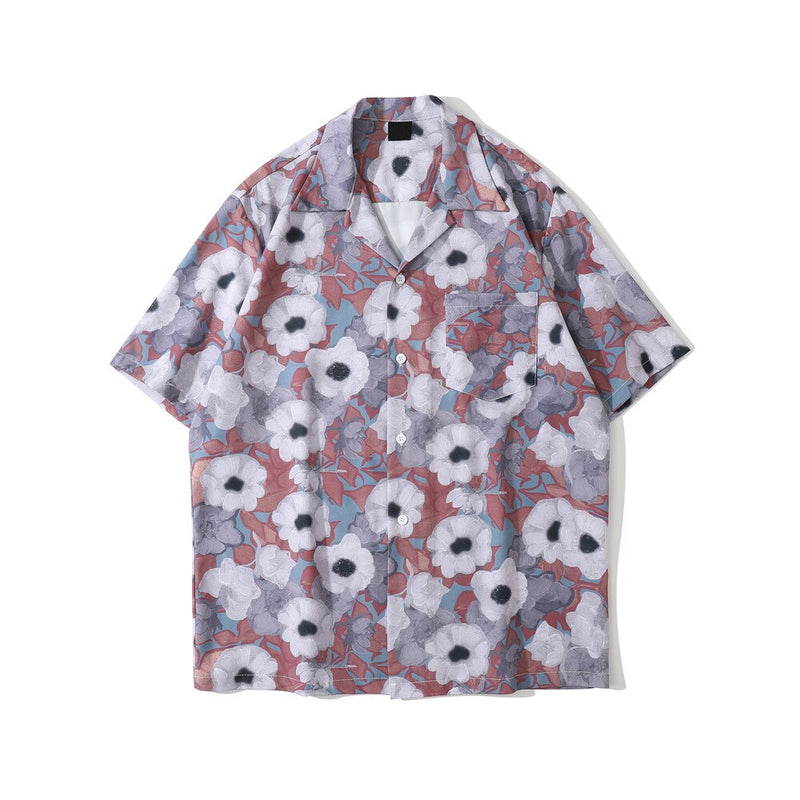 "Floral" Unisex Men Women Streetwear Graphic Button Up Shirt Daulet Apparel