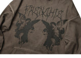 Hip Hop Streetwear Hoodie Sweatshirt Men Dark Style Angel Print Pullov