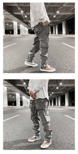 high street functional hip hop cargo pant harajuku fashionable multi pocket cargo trousers men women streetwear loose casual unique cargo style 5389