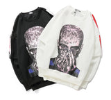 rainbowtouches long sleeve t shirt mens sweater high street fashion hip hop figure print stitching cuff design pattern coats unique limited edition hoodie, Y2K vintage urban hoodie, urban wear with bold artwork
