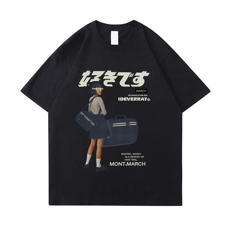 Anime Aesthetic Shirt – Hip Hop Streetwear Harajuku T Shirt Girl Japanese Kanji Prin – Edgy Streetwear for All Genders