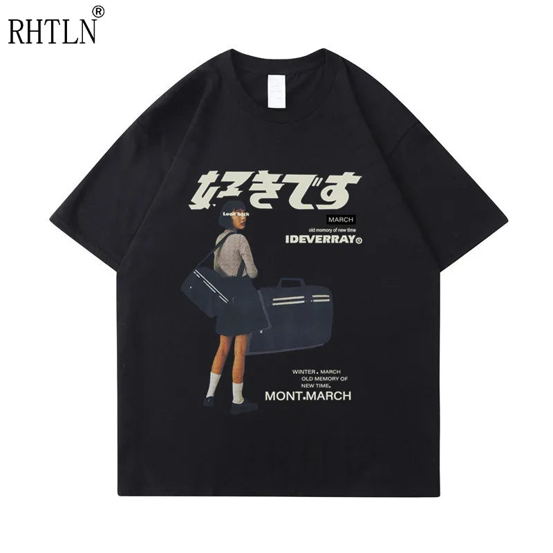 Anime Aesthetic Shirt – Hip Hop Streetwear Harajuku T Shirt Girl Japanese Kanji Prin – Edgy Streetwear for All Genders