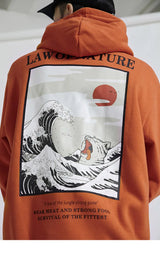 Embroidery Funny Cat Hoodies Sweatshirt Men Hip Hop Winter Fleece Pull