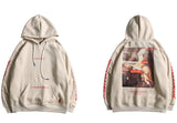 Men Hip Hop Hoodie Sweatshirt Retro Painting Print Harajuku Hooded Pul