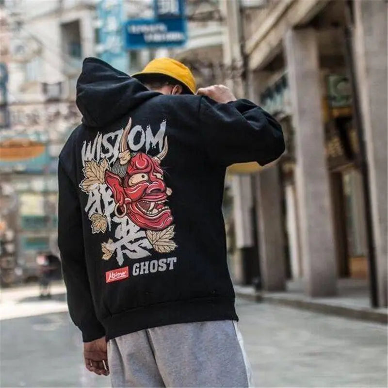 Fashion Harajuku Hoodie Sweatshirt Mens Casual Black Hip Hop Japan Pri