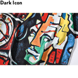 Dark Icon Graffit Hawaiian Shirt Men Vintage Street Men's Shirts Summer Beach Holiday Male Shirt Blouse