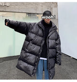Winter Oversized Down Jacket Men Warm Fashion Casual Long Coat Men Streetwear Korean Loose Thick Jacket Mens Parker Overcoat