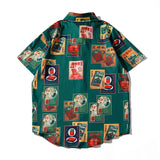 Dark Icon Cigarette Case Print Retro Hip Hop Shirts 2020 Summer Vacation Beach Shirts Hawaii Shirts Streetwear Clothing