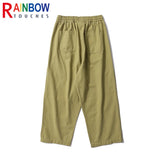 rainbowtouches new fashion brand mens pant solid color jogging high street loose straight leg tooling casual overalls trousers unique default style 3078