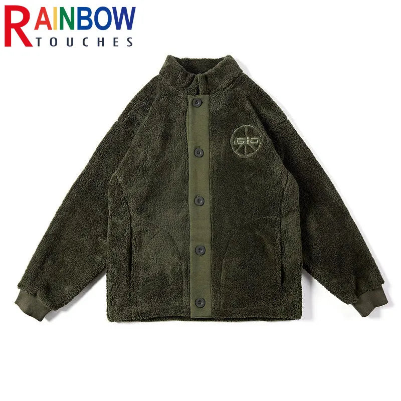 urban fashion featuring rainbowtouches cashmere jacket mens and womens fashion brand hip hop retro tooling outdoor jacket thickening unisex design – premium quality jacket for men