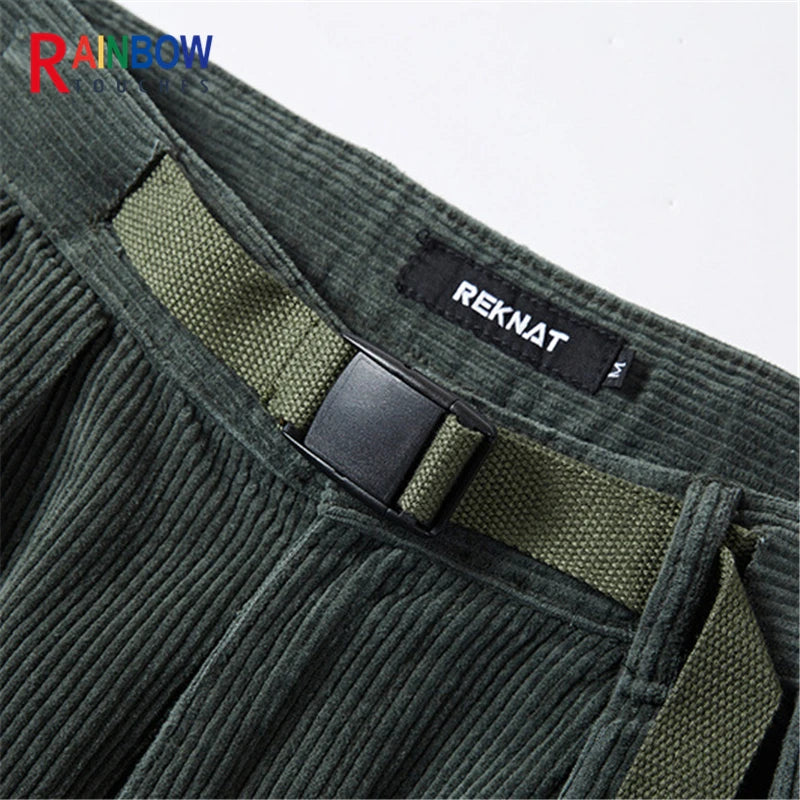 rainbowtouches fashion classic brand men wide legs casual pants corduroy overalls high street hip hop superior quality trousers relaxed fit trousers