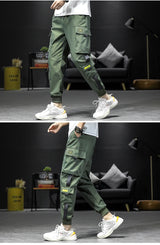 streetwear hip hop black harem pants men elastic waist punk pants with ribbons casual slim jogger pants men hip hop trousers unique joggers style 2534