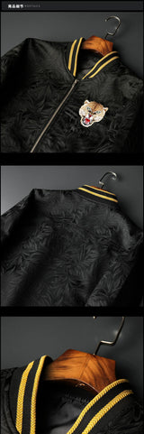 high quality casual new-men-luxury-rib-sleeve-embroidered-flowers-leopard-striped-couple-baseball-coats-jackets-abstract-digital-coat-motor-n244 fashion material everyday graphic 50cced style fit unisex wear - hip image essential urban premium oversized streetwear hop print design style streetwear design ID b782b