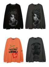 Cyberpunk Graphic Tee – Rainbowtouches 2021 Menswear Trend Long Sleeve Fall Shoulder – Modern Streetwear for Everyone