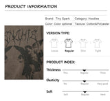 Hip Hop Streetwear Hoodie Sweatshirt Men Dark Style Angel Print Pullov