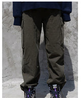 rainbowtouches fashion classic brand mens cargo pants big pocket tooling trousers loose high street style solid color overalls unique cargo style 4313