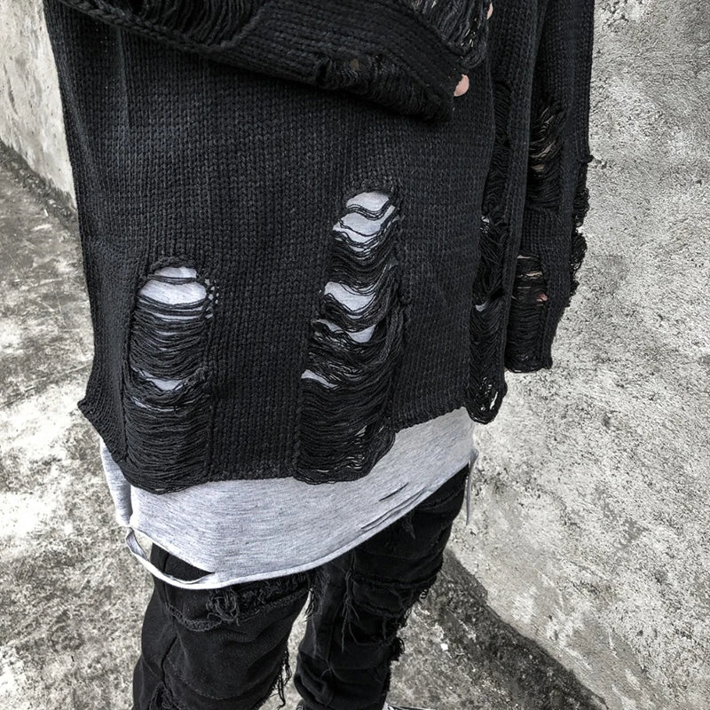 grunge oversized flame jumper built for warmth and edge, essential for winter street style, men’s streetwear clothing piece f