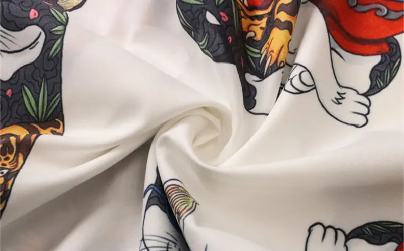 Sadcore Oversized shirt – Gonthwid Hawaiian Beach Shirts Harajuku Japanese Tattoo Cat