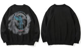 varsity flame pullover for men with bold graphic knit design, perfect for 2025 fashion, street fashion menswear trend for sea