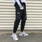 ribbons harem joggers men cargo pants streetwear 2023 hip hop casual pockets track pants male harajuku fashion trousers urban active pants