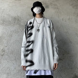 mens hip hop destroy ripped holes streetwear graffiti harajuku sweater vintage retro knitted sweater new casual cotton pullover high quality cotton pullover, trendy hip hop style outerwear, Y2K vintage urban hoodie
