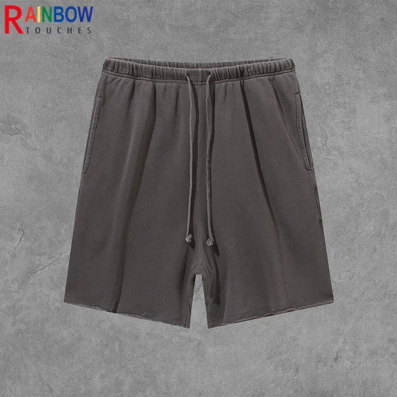 Rainbowtouches Summer Mens New Shorts Fringes Tassels Washing Casual High Street Solid Color Cotton Tidal Current Hawaii Boys