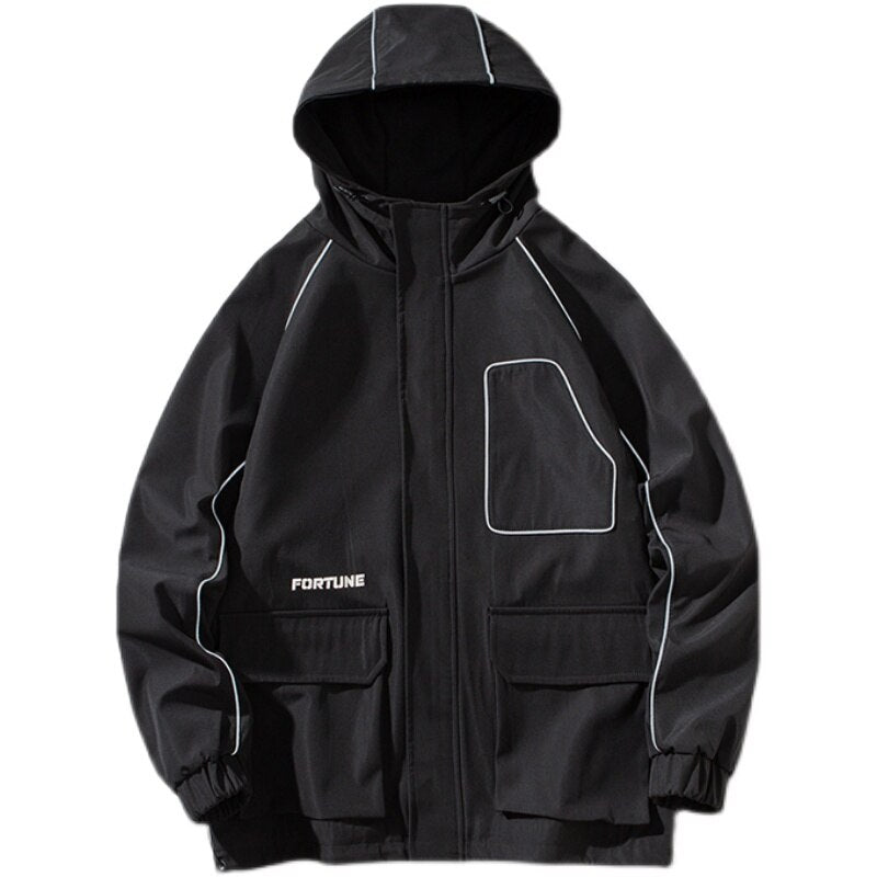 "Night Owl" Unisex Men Women Streetwear Windbreaker Jacket Daulet Apparel