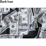 Dark Icon US Dollar Full Printed Shirts Men Turn-down Collar Casual Men's Shirt Logn Sleeve Man Clothing