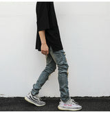 high street butterfly embroidery knee ripped hole jeans mens casual hip hop distressed jeans slim fit skinny denim pants joggers unique joggers style 1891