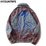 casual layering jacket featuring mens hip hop lightning denim jackets fashion graffiti ripped coats high street swag outerwears 2020 new spring streetwear jacket design – premium quality jacket for men