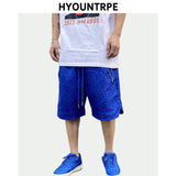 hip hop loose shorts elastic waist pants fashion printed zipper pocket half pants mens drewstring casual sportswear pant joggers relaxed fit joggers