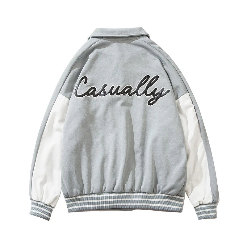 Graffiti minimalist zip-up high fashion oversized windbreaker