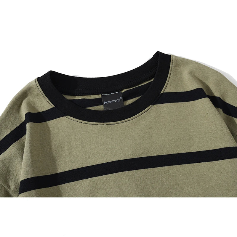 Y2k Vintage t-shirt – Aolamegs Men T Shirt Color Block Print 3 Color Optional Tee