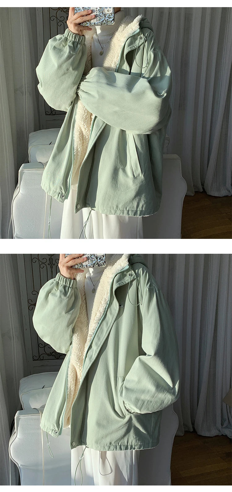 Winter Thick Lamb Fur Jacket Men Warm Fashion Hooded Coat Men Korean Loose Oversized Short Coat Mens Cotton Outwear Jackets