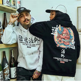 Japanese Chinese Style Hoodies Streetwear Sweatshirt Hooded Hip Hop Ev