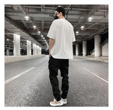 streetwear patchwork cashew flower print cargo pants y2k men hip hop casual functional slim cargo trousers male pocket side zip unique cargo style 4656