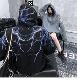 Hip Hop Lightning Hoodie Sweatshirt Men Harajuku Streetwear Hooded Pul
