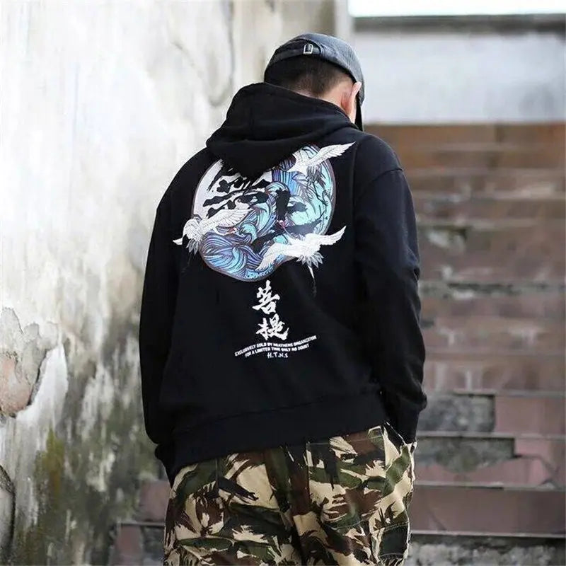 Fashion Harajuku Hoodie Sweatshirt Mens Casual Black Hip Hop Japan Pri