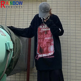 Harajuku Oversized Shirt – Rainbowtouches Mens Long Sleeve T Shirt New High Street Fash – Modern Streetwear for Everyone