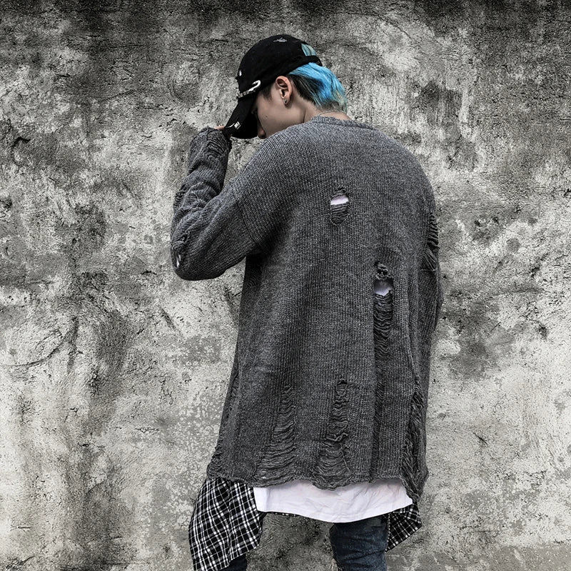 leather varsity streetwear knit with bold stitching, fall/winter pullover for urban outfits, men’s streetwear clothing piece 