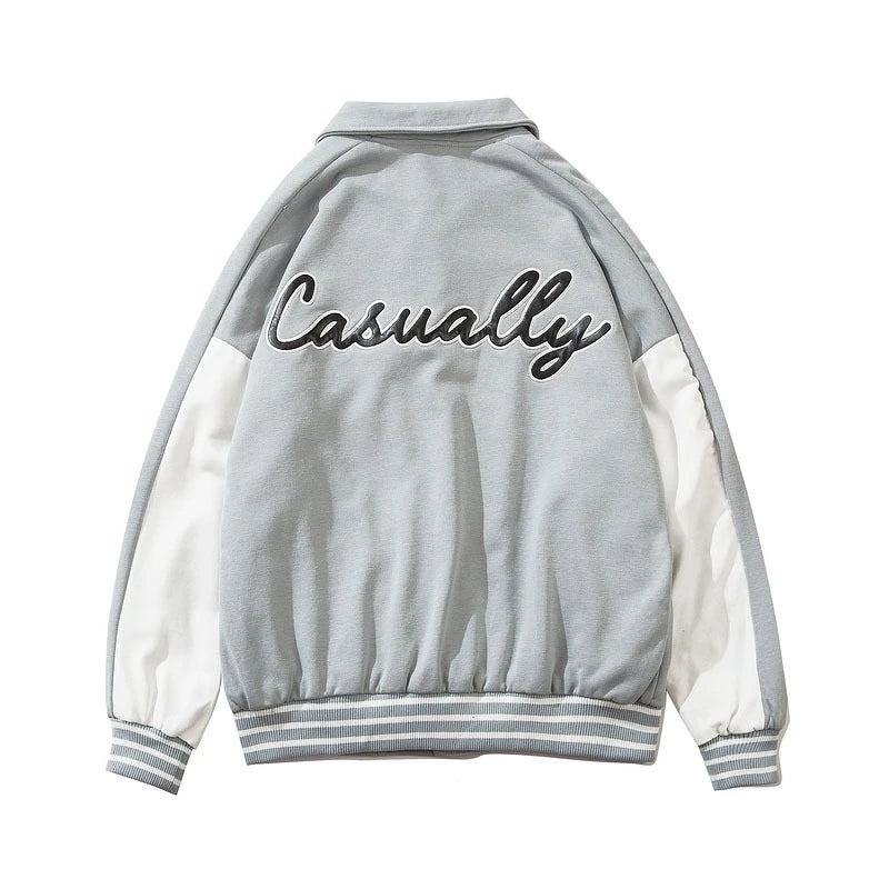 Hooded windbreaker urban bomber quilted streetwear