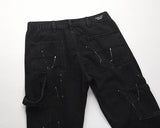 high street retro spotted ink contrast color flared jeans pants male wide leg plus size patchwork ripped denim trousers unique jeans style 120