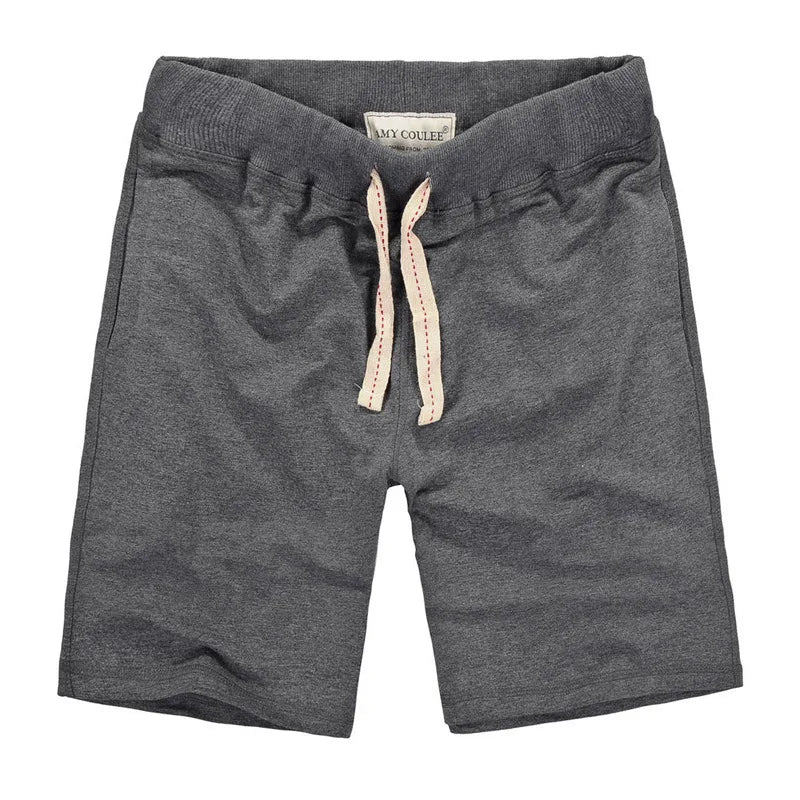Gray Cotton Shorts Men Summer Sport Fitness Gym Workout Jogger Shorts with Pocket High Quality Plus Size Home Casual Sweatshorts