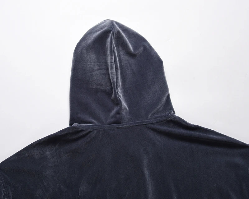 2021 Fashionable Mens Streetwear Velour Hoody Hoodie Oversized Casual